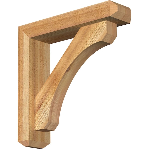 Ekena Millwork Legacy Craftsman Rough Sawn Bracket w/ Offset Brace, Western Red Cedar, 4"W x 16"D x 16"H BKT0402X16X16LEC04RWR - main